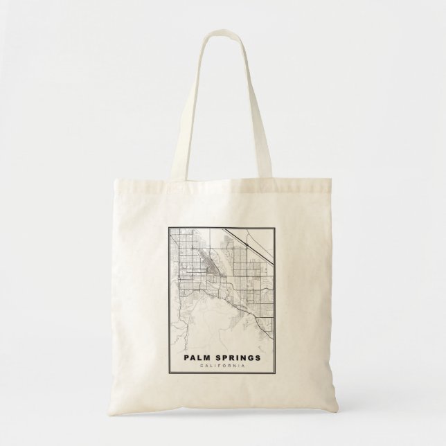 Palm Springs Map Tote Bag (Front)