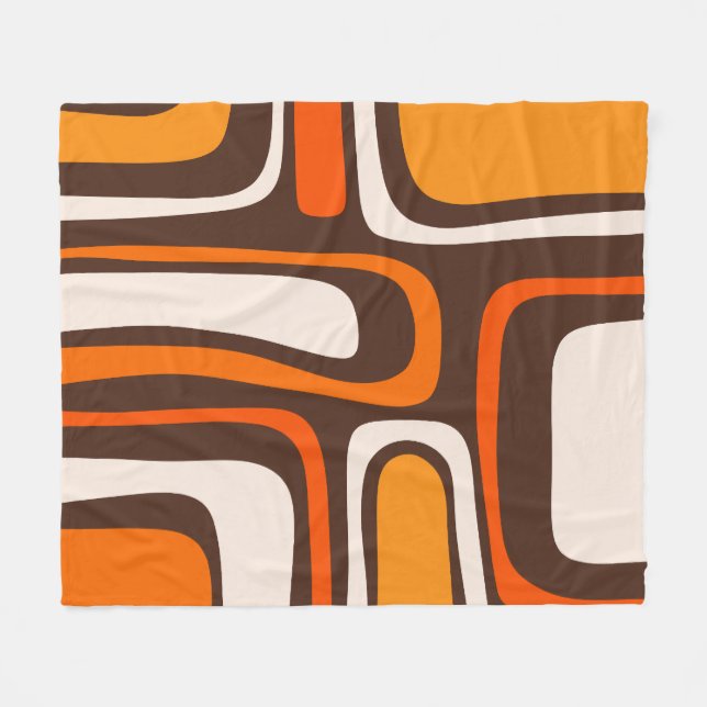 Palm Springs Mid-Century Modern Abstract Pattern Fleece Blanket (Front (Horizontal))