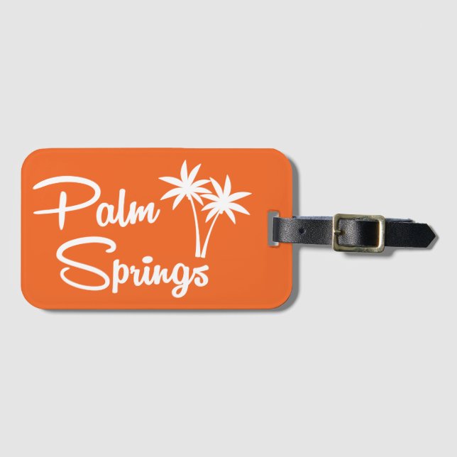 Palm Springs Mid Century Modern Luggage Tag (Front Horizontal)