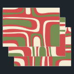 Palm Springs Midcentury Modern Retro Abstract Xmas Wrapping Paper Sheet<br><div class="desc">Palm Springs Mid Century Modern Abstract Patterns in Retro Christmas Red,  Olive Green,  and Cream. Abstract multi-colour design with a minimalist aesthetic. A contemporary nod towards mid mod midcentury styles of the 50s and 60s,  in vintage Xmas holiday colours. By Kierkegaard Design Studio.</div>