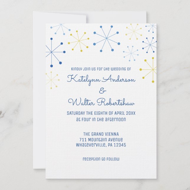 Palm Springs Midcentury Modern Vintage Invitation (Front)