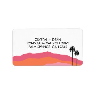 Palm Springs Modern Address Labels (pink/orange)