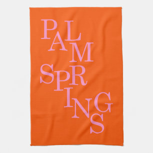 Palm Springs Orange And Pink Tea Towel