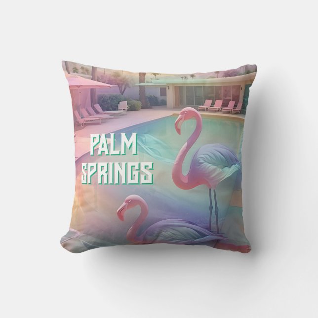"Palm Springs Pool  – Palm Tree Vibes" Cushion (Front)