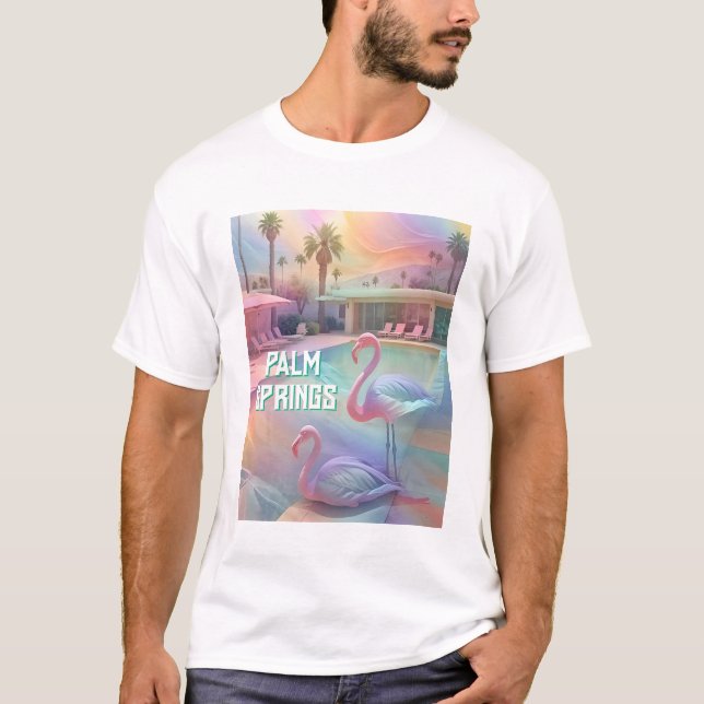 Palm Springs Pool T-Shirt – Palm Tree Vibes (Front)