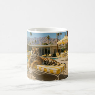 Palm Springs Poolside Tiger Coffee Mug