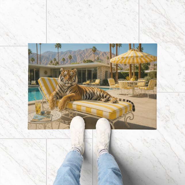 Palm Springs Poolside Tiger Doormat (Indoor)