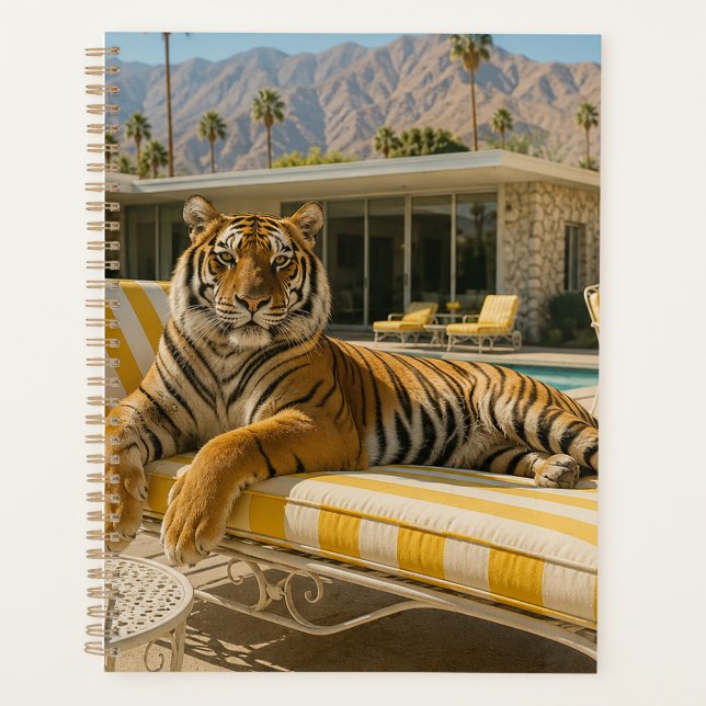 Palm Springs Poolside Tiger Planner (Front)