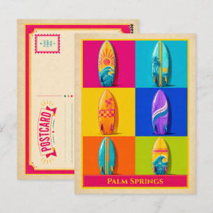 Palm Springs Postcard California Surfboard Vintage