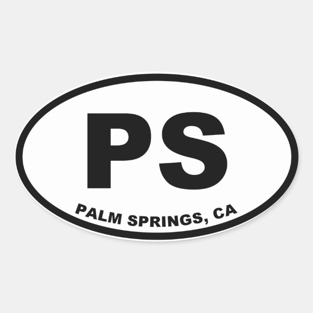 Palm Springs PS Oval Sticker (Front)