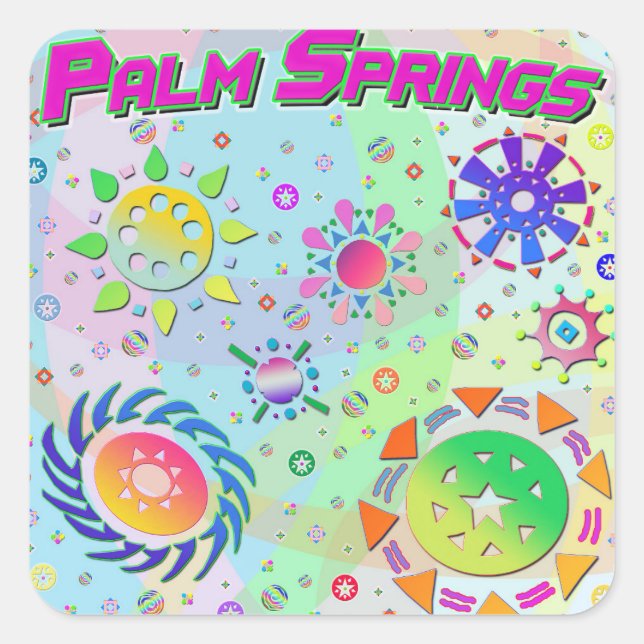 Palm Springs Seven Suns & Energy Sticker (Front)