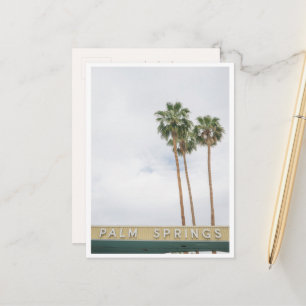 Palm Springs Sign Retro Palm Tree Photo Postcard