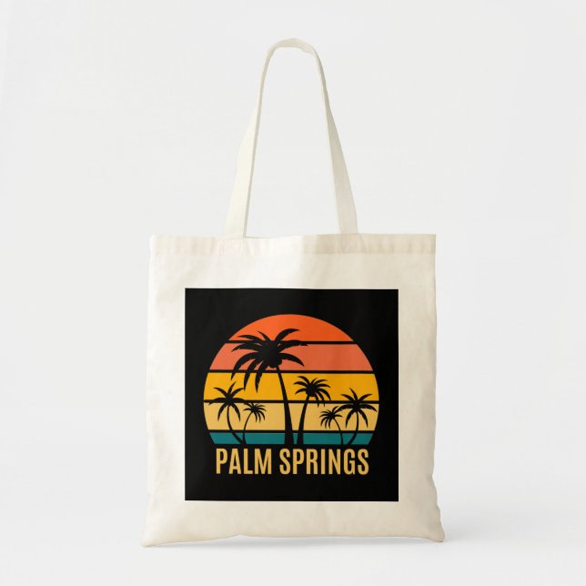 Palm Springs Sunset And Palm Trees Beach  Tote Bag (Front)