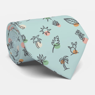 Palm Springs Theme Summer Pattern Neck Tie