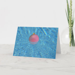 Palm Springs Xmas Ornament in Swimming Pool Holiday Card