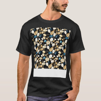 Palm Stones Seamless Pattern Beach Pebble Gemstone T-Shirt
