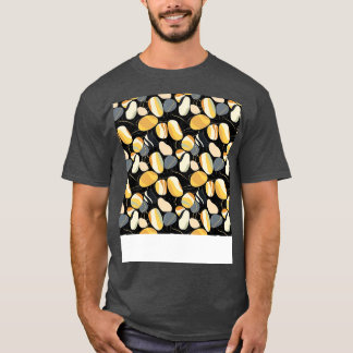 Palm Stones Seamless Pattern Beach Pebble Gemstone T-Shirt