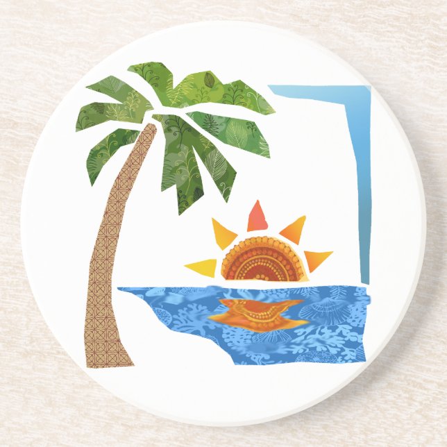 Palm, Sun & Sea Coaster (Front)