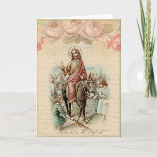 Palm Sunday Easter Hosanna Scripture Religious Holiday Card (Front)