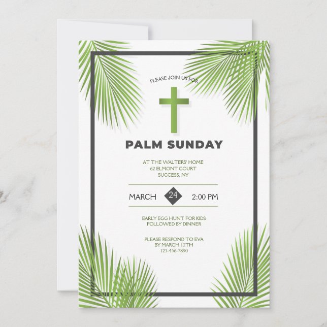 Palm Sunday Frame Invitation (Front)