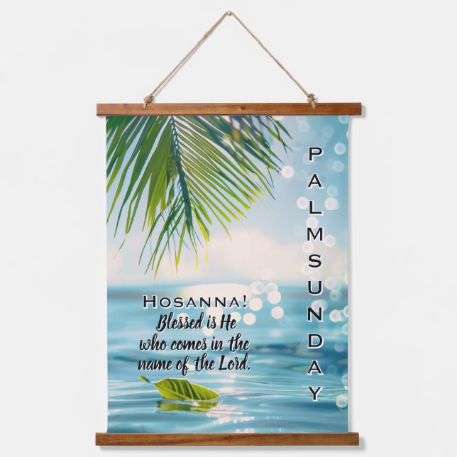 Palm Sunday Hosanna Scripture  Hanging Tapestry (Front)