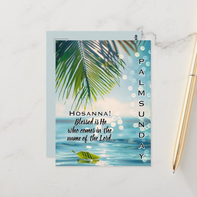 Palm Sunday Hosanna Scripture  Postcard (Front/Back In Situ)