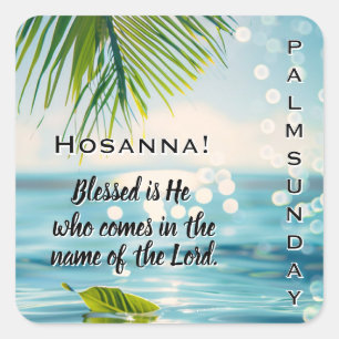Palm Sunday Hosanna Scripture  Square Sticker