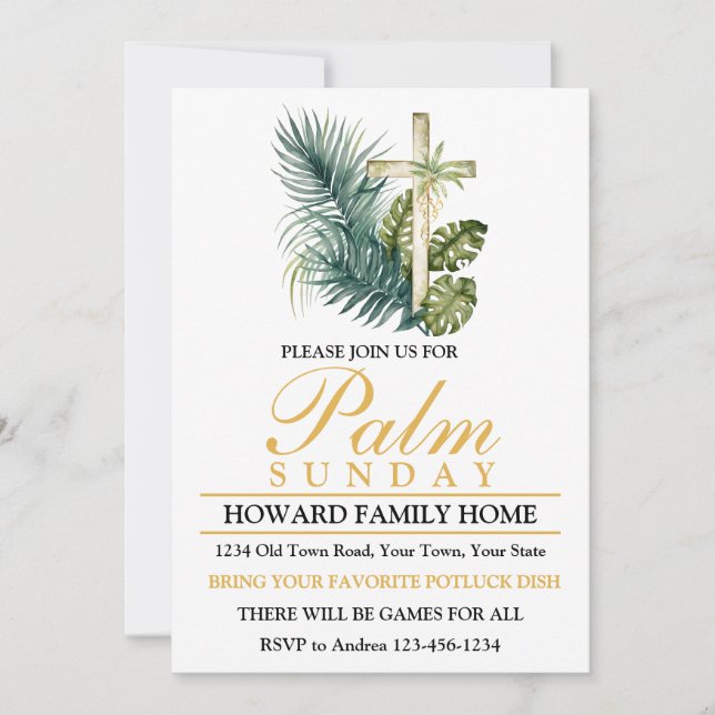 Palm Sunday Party Invitation (Front)