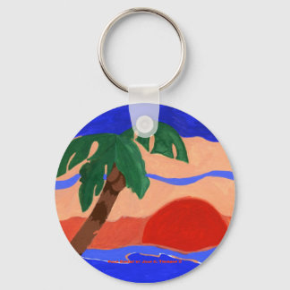 Palm Sunset Keychain