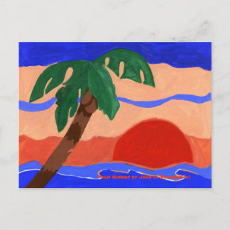 Palm Sunset Postcard
