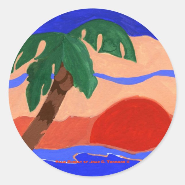 Palm Sunset Sticker (Front)