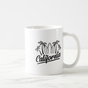 Palm Surfing Board California Beach Cool Traveler Coffee Mug