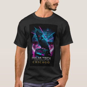 Palm Tech Chicago - Cyberpunk Skyline & Deep House T-Shirt
