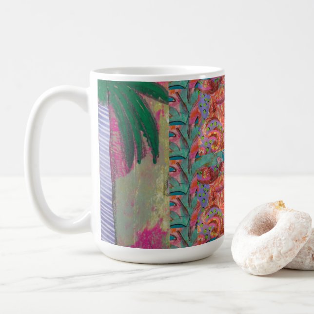 Palm Tree Abstract Coffee Mug (With Donut)
