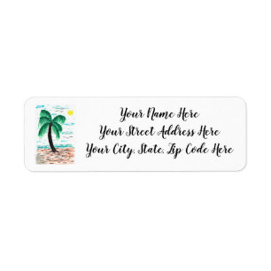 Palm Tree Address Labels (30 labels per sheet)