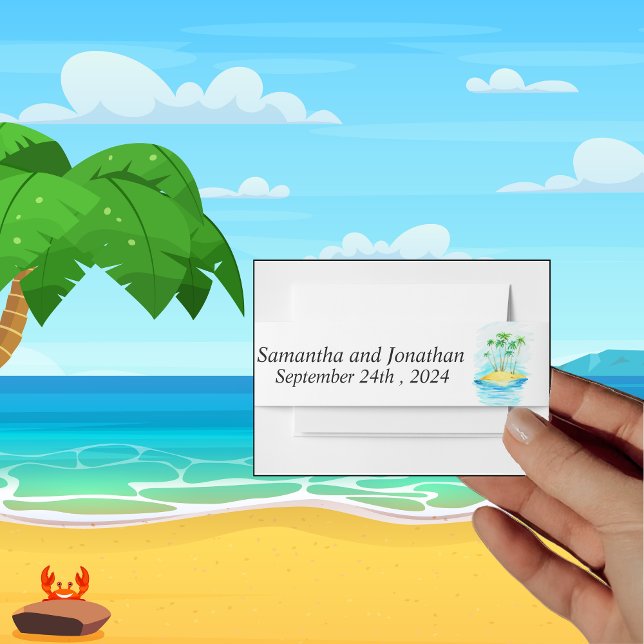 Palm Tree and Beach  Invitation Belly Band (Creator Uploaded)