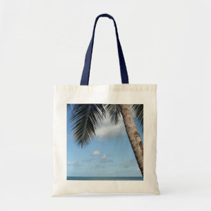 Palm Tree and Caribbean Sea Tote Bag
