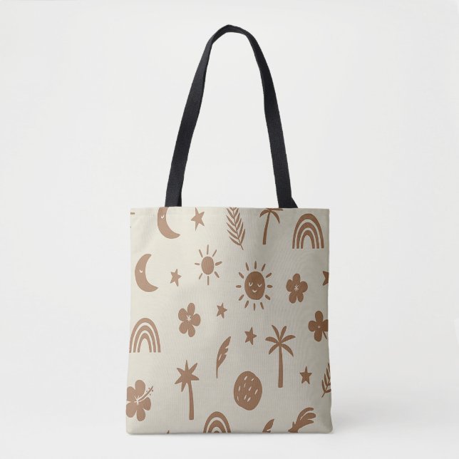 Palm Tree and Moon Tote Bag (Front)
