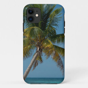 Palm tree and white sand beach 2 iPhone 11 case