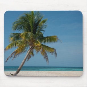 Palm tree and white sand beach 2 mouse pad
