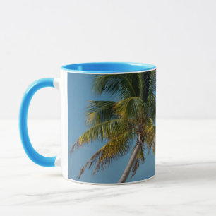 Palm tree and white sand beach 2 mug
