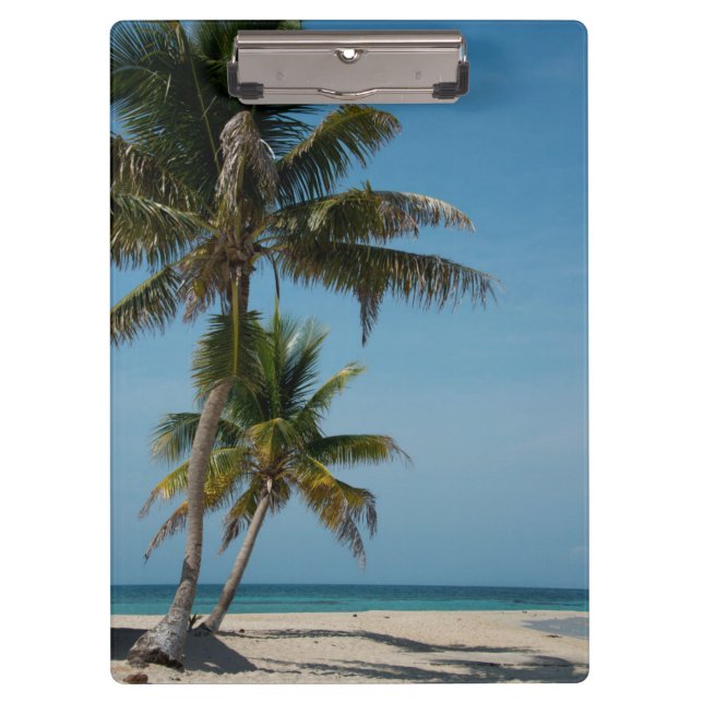 Palm tree and white sand beach clipboard (Front)