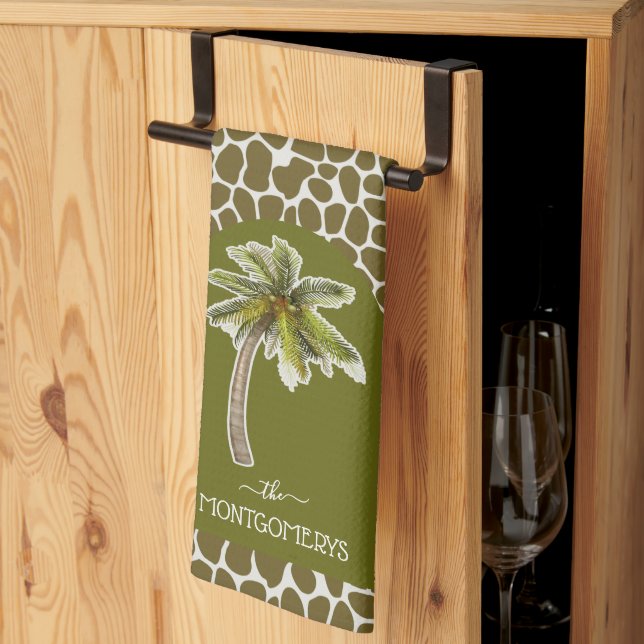 Palm Tree Animal Print Tea Towel (Thirds Fold)