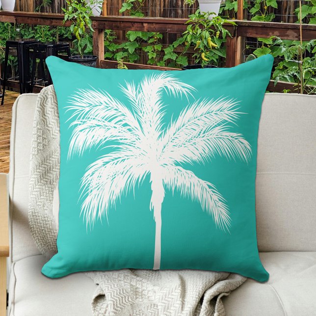 Palm Tree Aqua Cushion (Creator Uploaded)