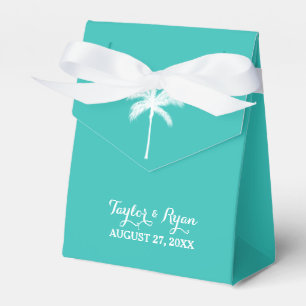Palm Tree Aqua Wedding Favour Box