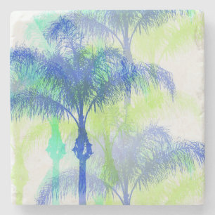 Palm Tree Art Vacation Pool Party Coaster