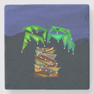 Palm Tree at Night Stone Coaster
