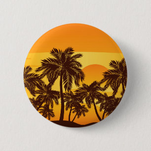 Palm Tree at Sunset 6 Cm Round Badge