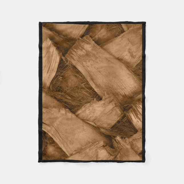 Palm Tree Bark Texture Tint Vertical Sticker  Fleece Blanket (Front)