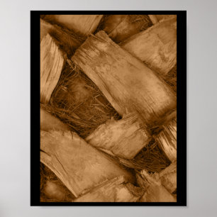 Palm Tree Bark Texture Tint Vertical Sticker Poster